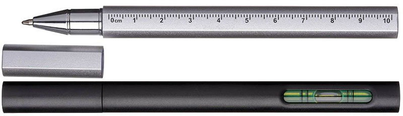 Penna con livella e righello