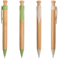 Penne in bamboo con clip a forma di foglia