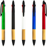 Penne capacitive inchiostro 3 colori con impugnatura in bambù